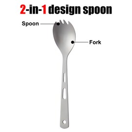 Titan Spork, 2-in-1 Titanium Spoon/Spork with Bottle Opener, Multifunctional Portable Ultralight Outdoor Spoon Fork Harness for Outdoor Hiking, Backpacking, Picnic