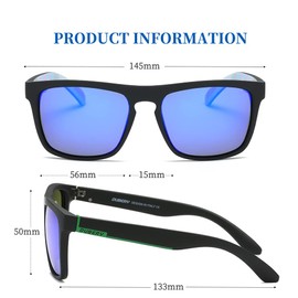 HGDGears Polarized Glasses Men Women Driving Cycling Fishing Retro Sunglasses UV Protection (Deep Blue)