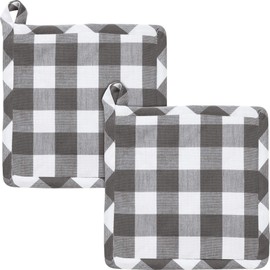 REDBEST Pot Holder Pack of 2 Cotton Grey Size 20 x 20 cm