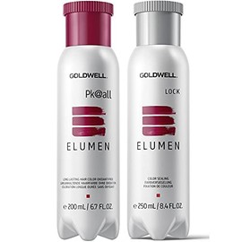 Elumen Goldwell Elumen Haarfarbe RR@all red, 200 ml und 250 ml Farbversiegelung mit 4 x Kerasilk Sachets, Proben.