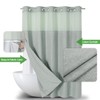 eachope Extra Long No Hooks Needed Linen Textured Shower Curtain