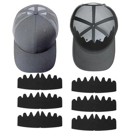 6 PCS Black Simple Baseball Caps Inserts Shapers, Flexible Washable Reusable Hat Liner Cap Fitter Inserts, Absorbent Sweat Pad Protector Hat For All People