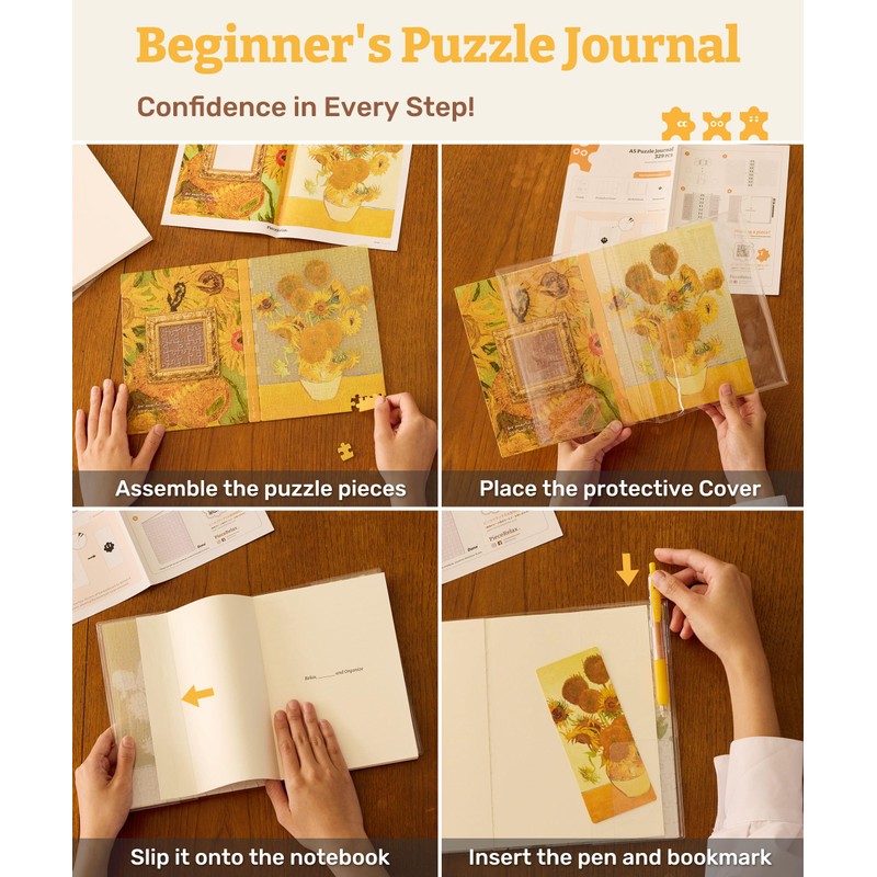 PieceRelax A5 3D Puzzle Journal for Adults, 300 Piece Plastic