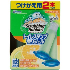 Scrubbing Bubbles Toilet Stamp Cleaner, Scented Gel, Sparkling Lime Scent, Replacement, 1.3 oz (38 g) x 2 Packs (Toilet Cleaner)