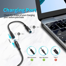 65W Charger AC Adapter Replacement for Dell Vostro 13 14 15 3000 5000 Series,Inspiron 14 15 3000 5000 7000 Series， Latitude E5470 7480 7490 E7450 E7250 3380 5280 5290 5480 5490 Power Supply Cord