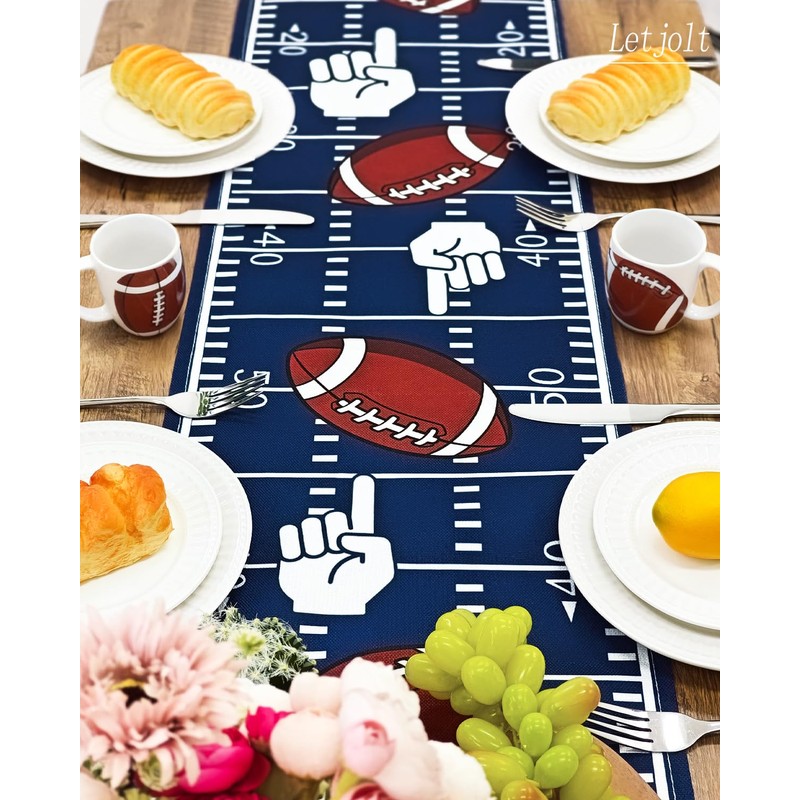 Letjolt Touch Down Table Runner 72 Inches, Blue