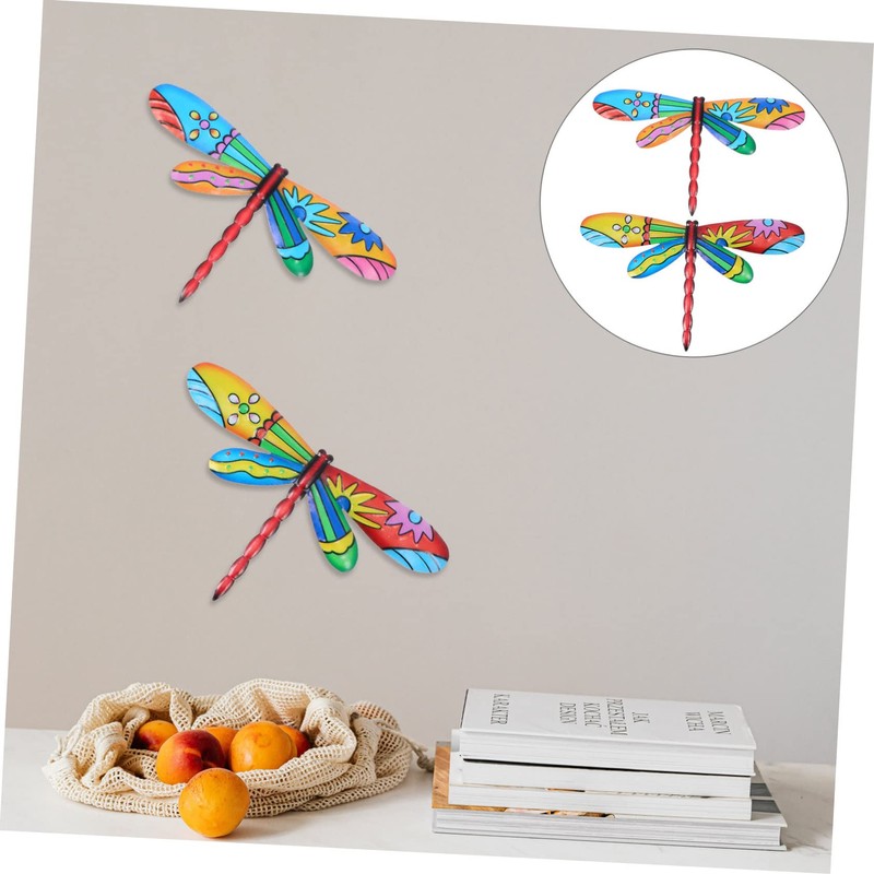 ABOOFAN 2sets Dragonfly Ornaments Iron Craft Home Decor Wall Decor