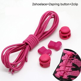 Boolavard 2 Pairs No Tie Elastic Lock Shoe Laces Rope Running Jogging Sneakers Trainer Shoelaces (White)