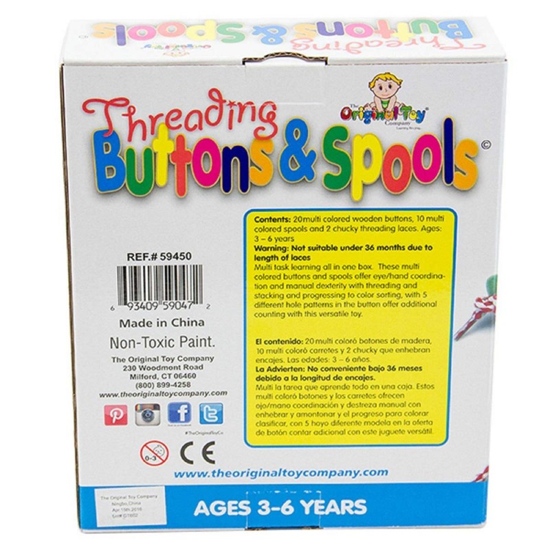 Kids Stuff The Original Toy Company Solid Hardwood Threading Buttons