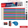NATARAJ Metallic Super Black Pencils - 10 Pencils + Free