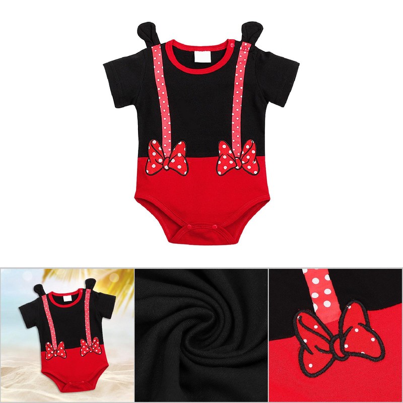 Short Sleeve Cartoon Baby Bodysuit Playsuit Funny Toddler Infant Jumpsuit（90