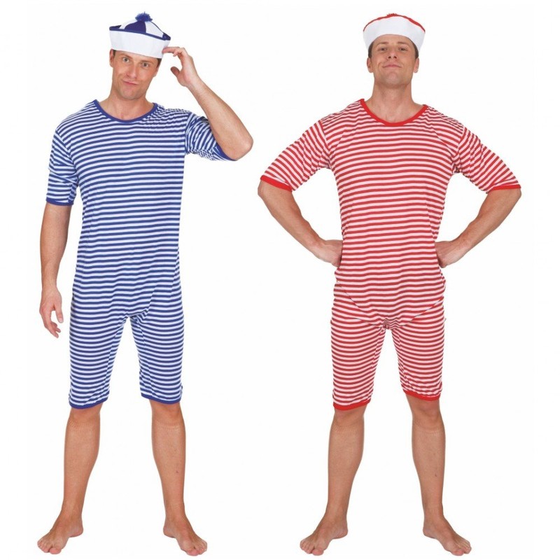Bathing costume, red/white (Medium)