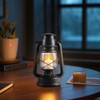 FUWDEO 2-Pack Vintage LED Lanterns with Moving Flame Flickering- 9.5"