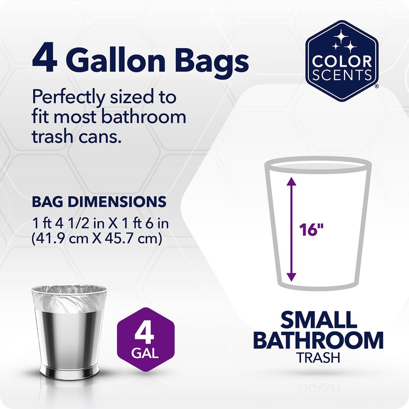 Color Scents Small Trash Bags - 4 Gallon, 60 Bags
