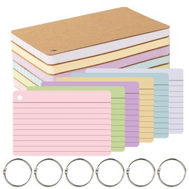 zmybcpack 360 PCS 4x6 Inch Ruled Index Cards, Colorful Lined Revision Flash Cards Single Hole Punched with 6 Rings, Assorted Colored Flashcards Study Note Cards for Office School Learning