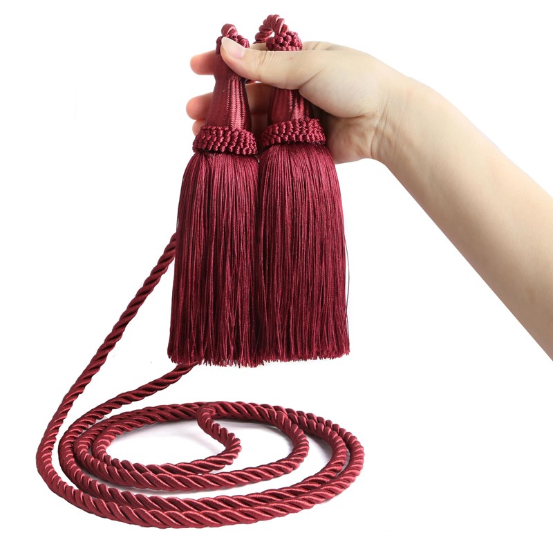 2 Pack Weighted Pew Ropes with Tassels, Extended Tassel Rope