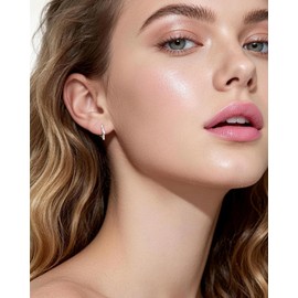Desnuage Silver Star Huggie Earrings Hypoallergenic Minimalist Hoop Earrings Everyday Dainty Jewelry Gift for Her