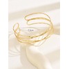 2 PCS Minimalist Women's Arm Bracelets- Gold & Silver,Adjustable Arm