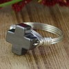 Hematite Cross Gemstone Wire Wrapped Sterling Silver or Gold Filled