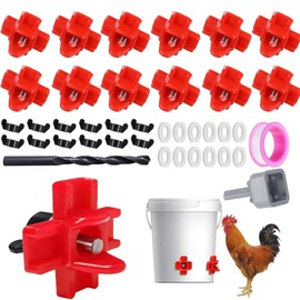 Yeanifeana Chicken Nipples Waterer - Leak-Proof Poultry Water Dispenser with Drill Bits, Durable Outdoor Auto Watering System for Ducks, Hens & Farm Coops