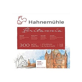 Hahnemühle 10628983 Britannia Watercolour Block Watercolour Pad - 300gsm 12 Sheets,17 x 24 cm