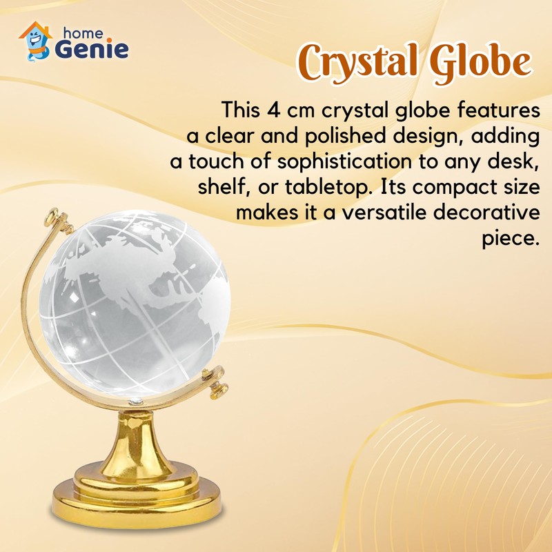 Home Genie Crystal Globe | Premium Quality Crystal Sphere |