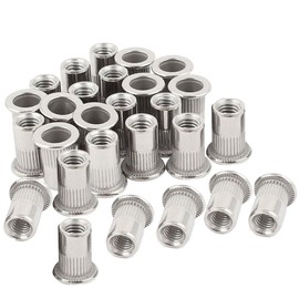 30PCs 1/4"-20 Stainless Steel Rivet Nuts Nutsert Threaded Rivet Insert Rivnuts 1/4-20UNC