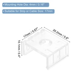 TOP-VIGOR 50Pcs LED Strip Light Clips, Mounting Bracket Fixing Clips Plastic Clamp Holders Waterproof LED Strip with Screws for 17mm Neon RGB Light Cable Ribbon, Clear