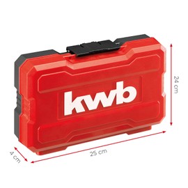 kwb 109000 Bit Box for Impact Wrenches, 37-Piece Bit Set with Bit Holder and Impact Resistant Socket Wrenches, E C 6.3 Shafts