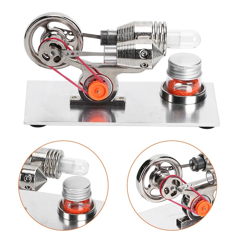 Hot Air Stirling Engine Motor Miniature Steam Power Physics Toy