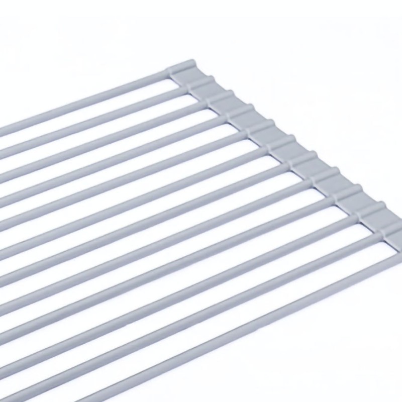 Over Sink Dish Rack Foldable Design Rustproof Nonslip Strong Metal