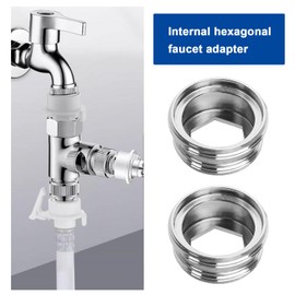 LT Easiyl 2pcs External Thread M24 to External Thread M22 Faucet Adapter with Sealing Ring Faucet Connection Filter Accessories Suitable for Kitchen and Bathroom Silver