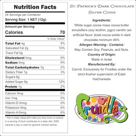 200 Chocolate Coins, Hanukkah Gelt Dairy-Free, Dark Chocolate, Bittersweet Coins Made in Israel, Kosher Certified Non-Dairy