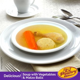 KJ Poultry Kosher for Passover Gluten Free Meals, Chicken Soup with Non Gebrokts Matzo Balls, Halal, (3 Pack) Prepared Entree Fully Cooked, Shelf Stable Microwave Dinner, Travel Military Camping