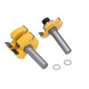 2Pcs Tongue Groove Router Bit T Shape 3 Teeth 1