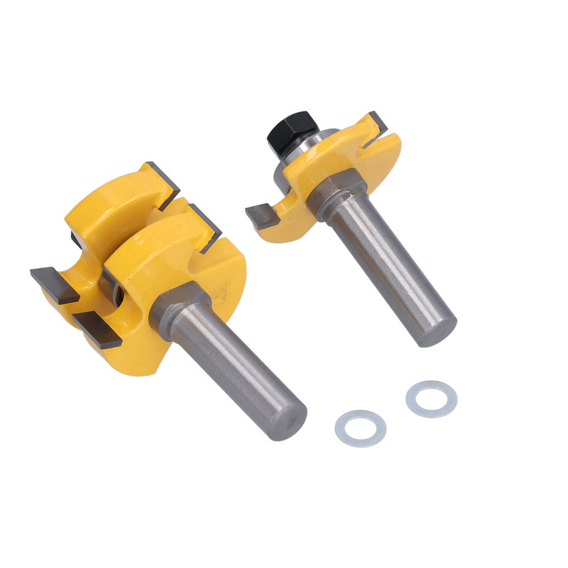 2Pcs Tongue Groove Router Bit T Shape 3 Teeth 1