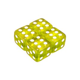 MarCraft Yellow Plastic Dice with Corrosion Resistant Brass Threads Tyre Alloy Valve Caps Dust Caps (4 Pack) Universal for Cars, SUVs, Bicycles, Motorcycles, Trucks | Rubber Airtight Seal | Screw-On