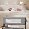 Adjustable Baby Bedside Crib Sleeper Bassinet with Storage Basket for