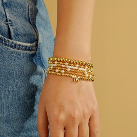 Turandoss Bracelets for Women Trendy - Dainty Gold Initial R Letter Bracelets for Women Gold Jewelry Gifts