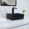 Davivy 13.2"x11.4" Wall Mounted Matte Black Small Rectangle Vessel Sink