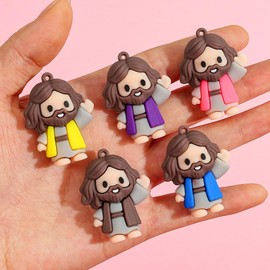 Kkoeop 25 Pcs Little Jesus Figures - Mini Jesus Figures Toy to Hide and Seek Tiny Christ Savior Doll Religious Party Favors for Easter Church Sunday School Baptism Gift(Lively Colors)