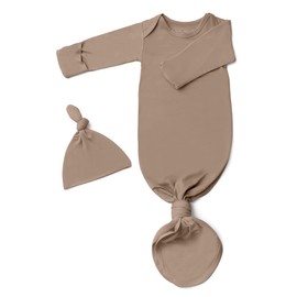 Baby Noah Newborn Knotted Gown for Boy Girls, Newborn Coming Home From Hospital Outfit, Baby Tie Gown Nightgown