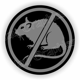 Unbranded/Generic 3pk NO RATS Funny Hardhat Stickers Gray & Black Bump Cap Helmet Decals Badge