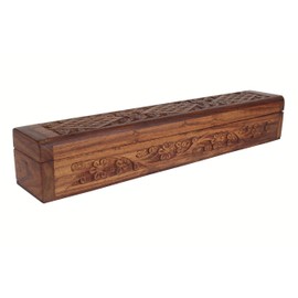 Simply essential Wooden Hand Carving Incense Stick Cone Holder Smoke Box Made by Rosewood
