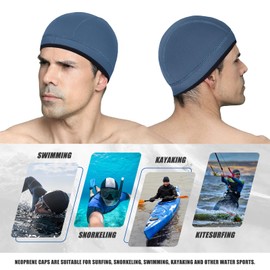 TBLUITE Neoprene Diving Scuba Hood Swim Cap for Toddler Kids Girls Boys Youth Men and Women Thermal Wetsuit Beanie 3mm Hair Clear for Swimming Surfing Windsurf