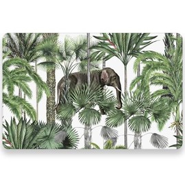 RUSPEPA 50 Pack Paper Place Mats, Jungle Elephant Design Disposable Paper Placemat for Kitchen, Dining, Spring Decoration，Party - 11 x 17 Inches