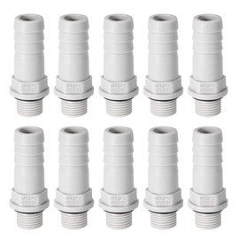sourcing map PVC Hose Connection 10 mm 25/64 Inch with Barb x 1/8 Inch G Plug Pipe Pack of 10