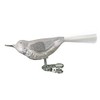 Jingle Bells Lauscha Glass Bird Ice White/Silver with Glass Tail