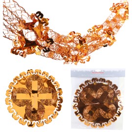 Christmas Concepts® 9ft x 1ft Large Round Foil Garland Festive Hanging Decorations – Christmas Trimming (Copper)