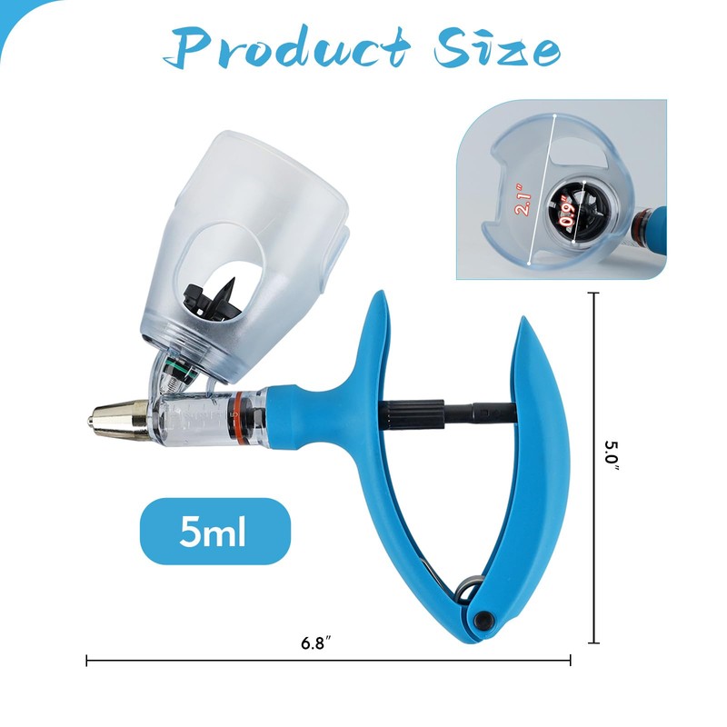 5ml Livestock Syringe Automatic Self Refill Continuous Adjustable Bottle Attachment